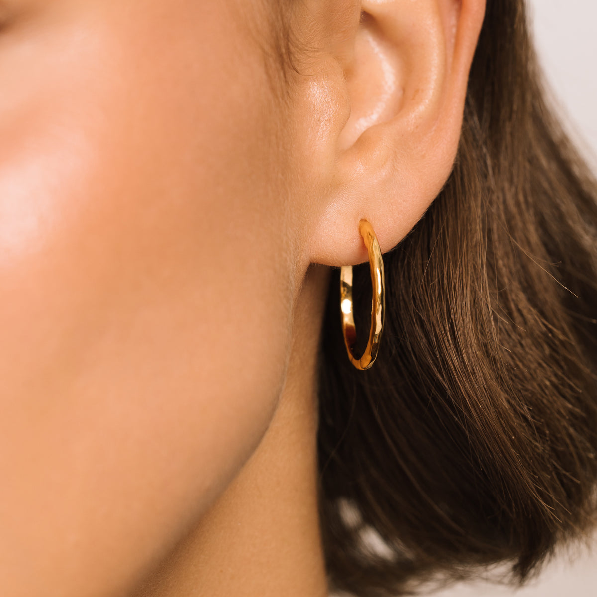 Classic Medium Gold Hoop Earring -Lulu B London Jewellery