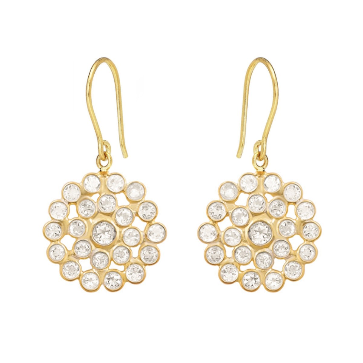 Crystal Gold Drop Earrings - Mosaic