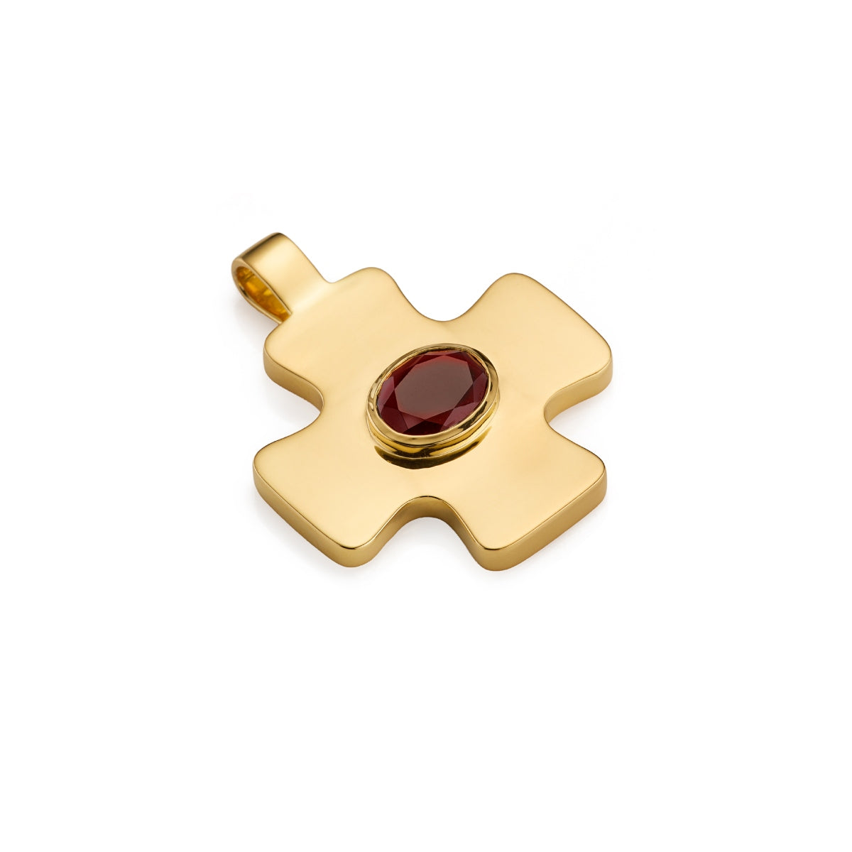 Garnet Polished Cross Large Charm - Lulu B London Jewellery