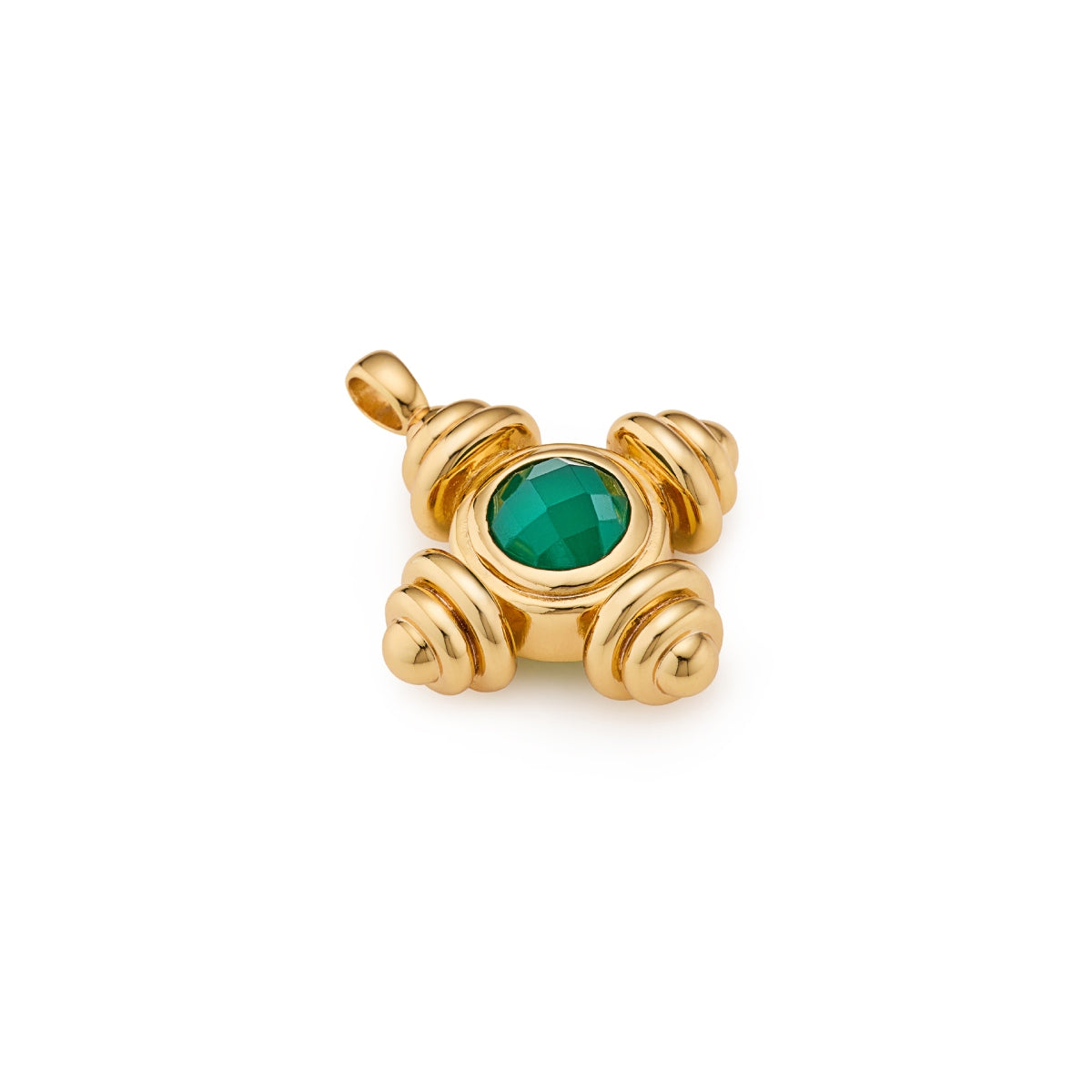 Green Agate Cross Charm - Lulu B London Jewellery
