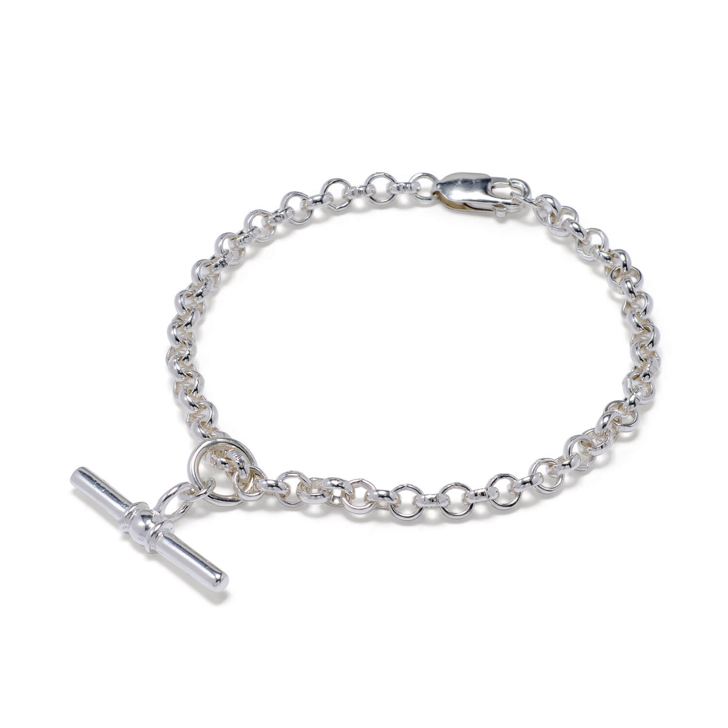 T-Bar Silver Belcher Chain Bracelet