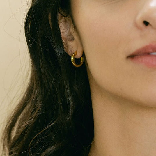 Small Rose Gold Hoop Earrings - Tori