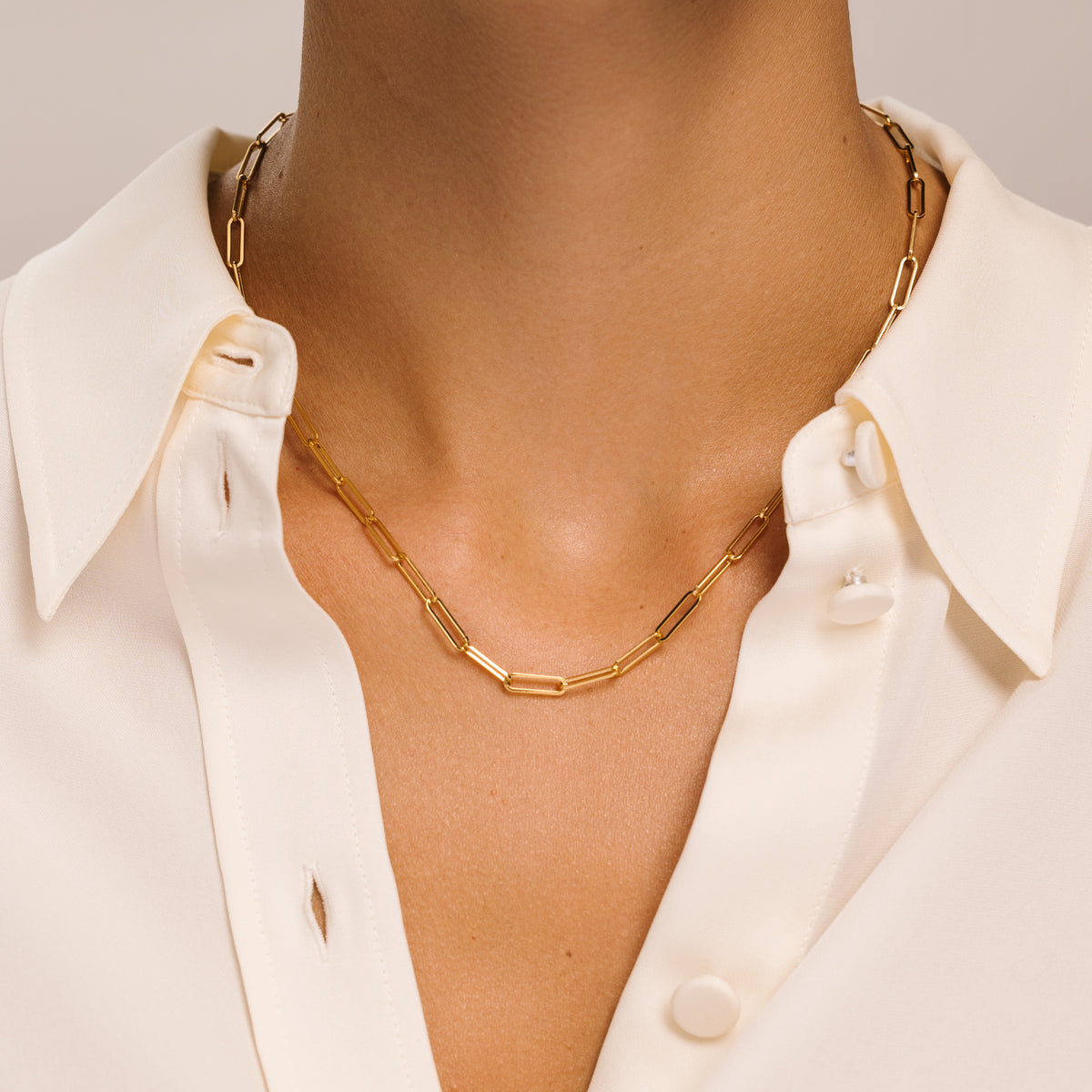Paperclip Chain Gold Necklace - Lulu B London Jewellery