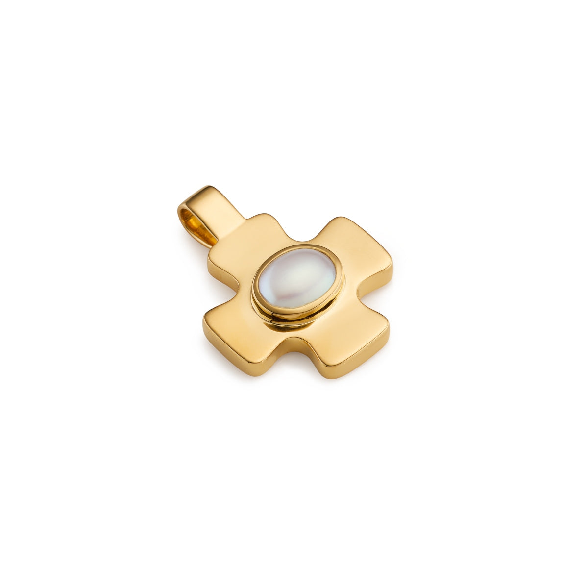 Pearl Polished Cross Charm - Lulu B London Jewellery