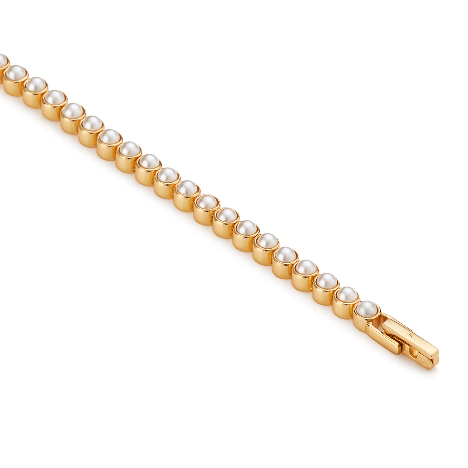 Tennis Pearl Gold Bracelet