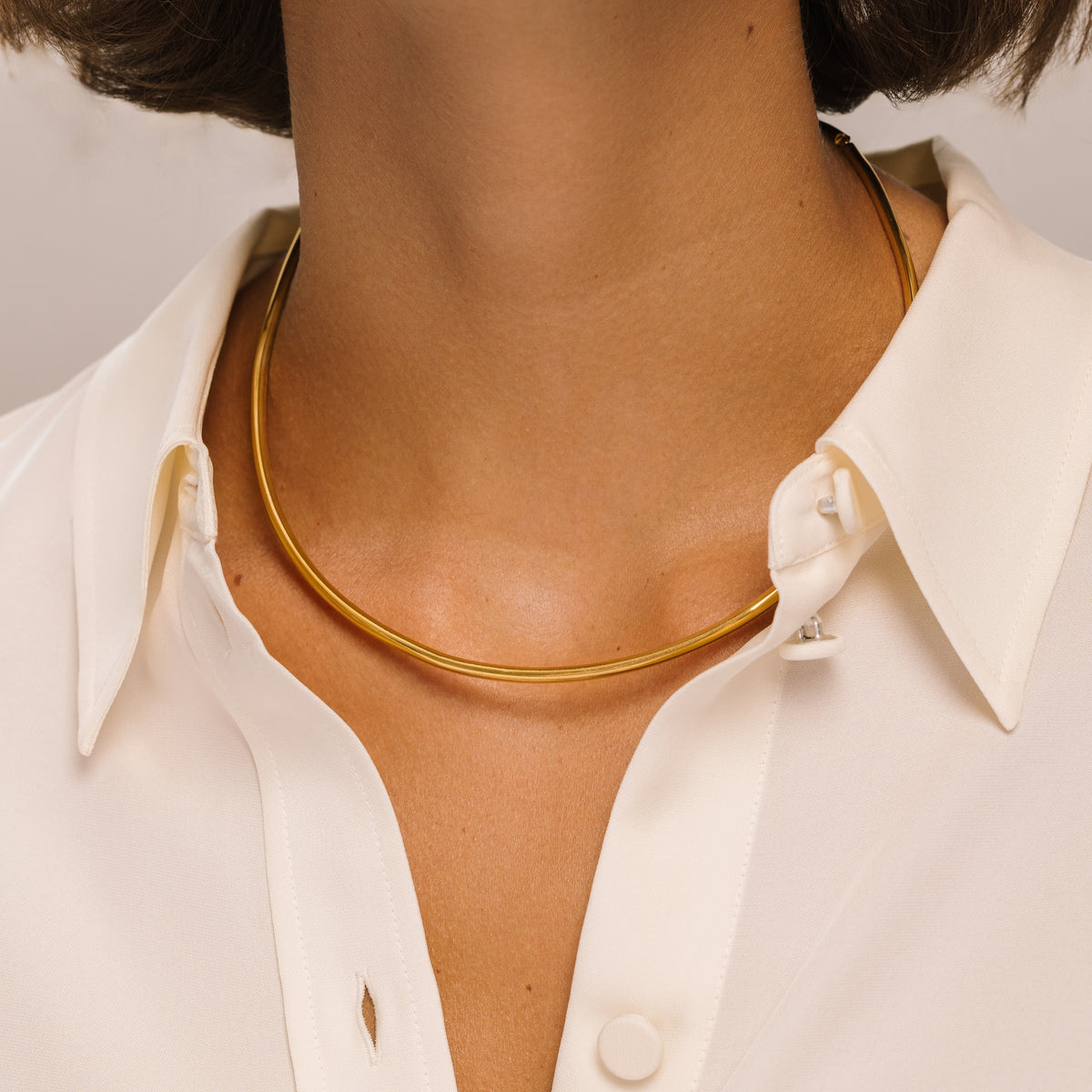 Polished Gold Torque Necklace - Lulu B London Jewellery