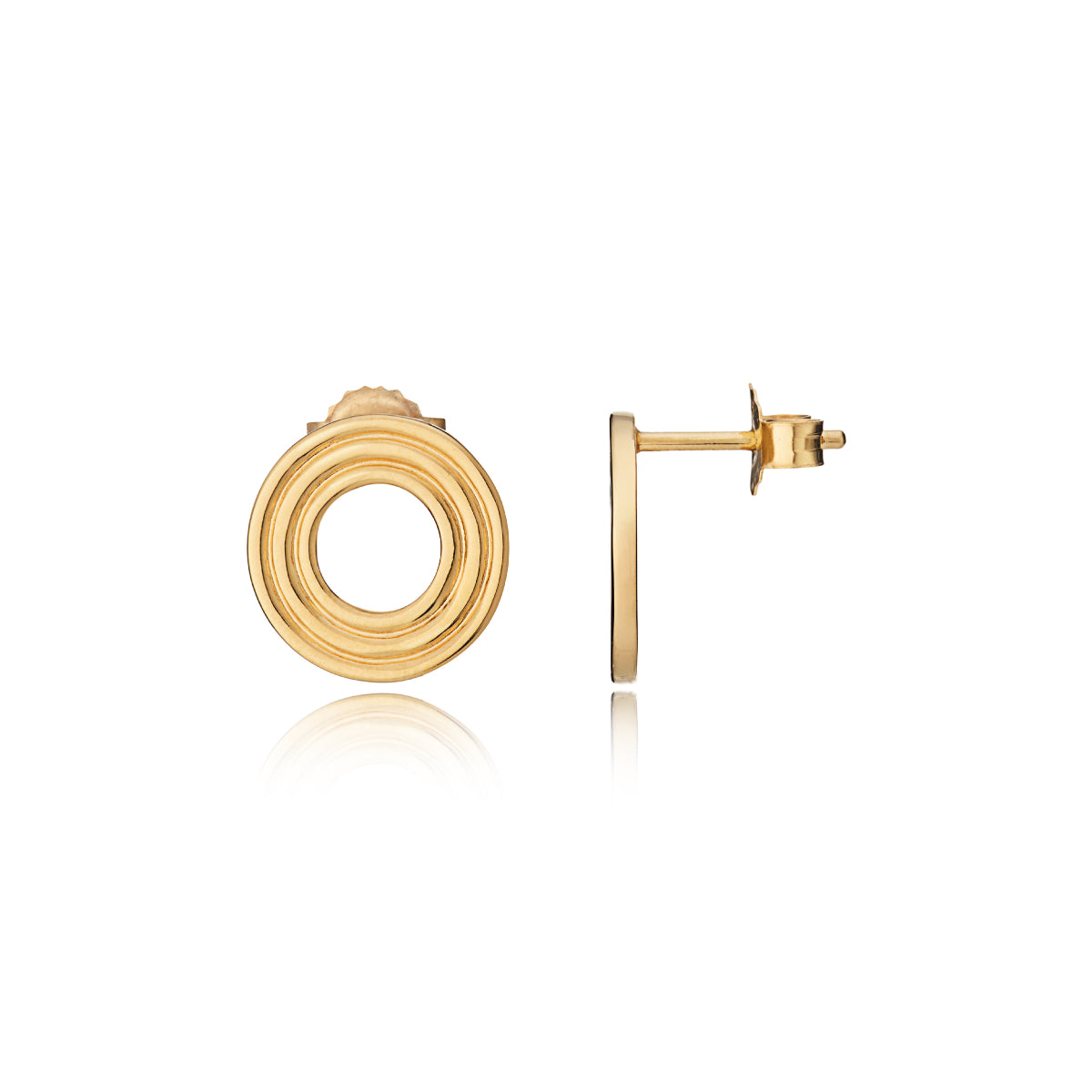 Ripple Gold Stud Earrings - Lulu B London Jewellery