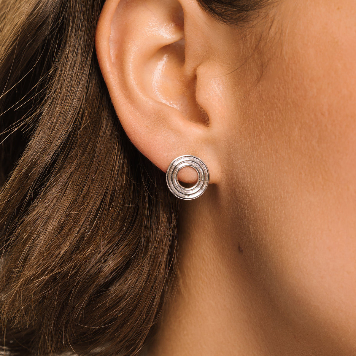 Ripple Silver Stud Earrings - Lulu B London Jewellery