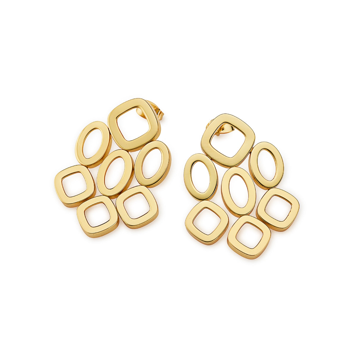 Statement Chandelier Gold Chain Earrings - Siena - Lulu B London Jewellery