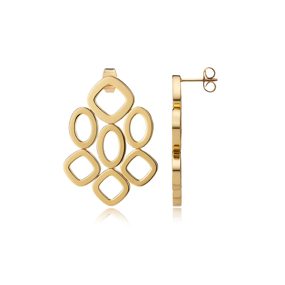 Statement Chandelier Gold Chain Earrings - Siena - Lulu B London Jewellery