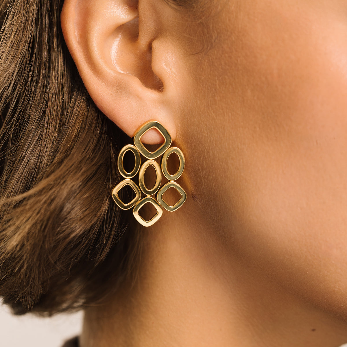 Statement Chandelier Gold Chain Earrings - Siena - Lulu B London Jewellery