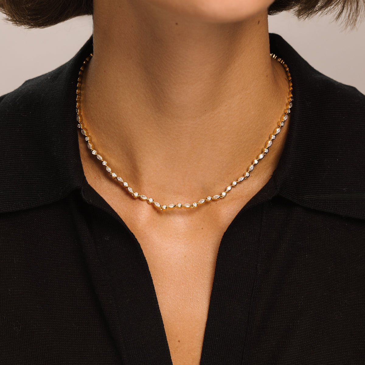 Tennis Gold Necklace - Lulu B London Jewellery