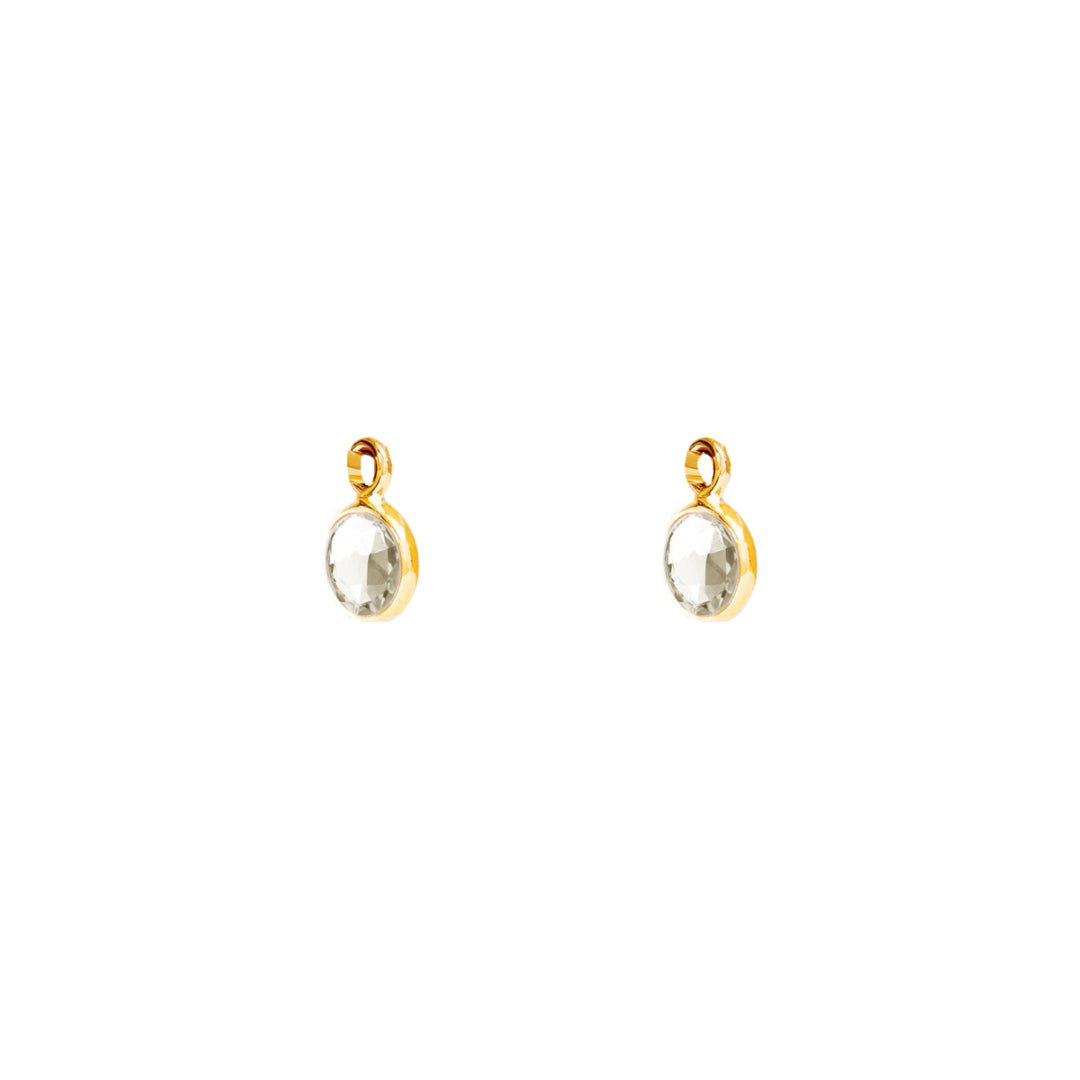April Birthstone Gold Hoop Earrings - Crystal (Charm sold with hoops or individually) - Lulu B Jewellery