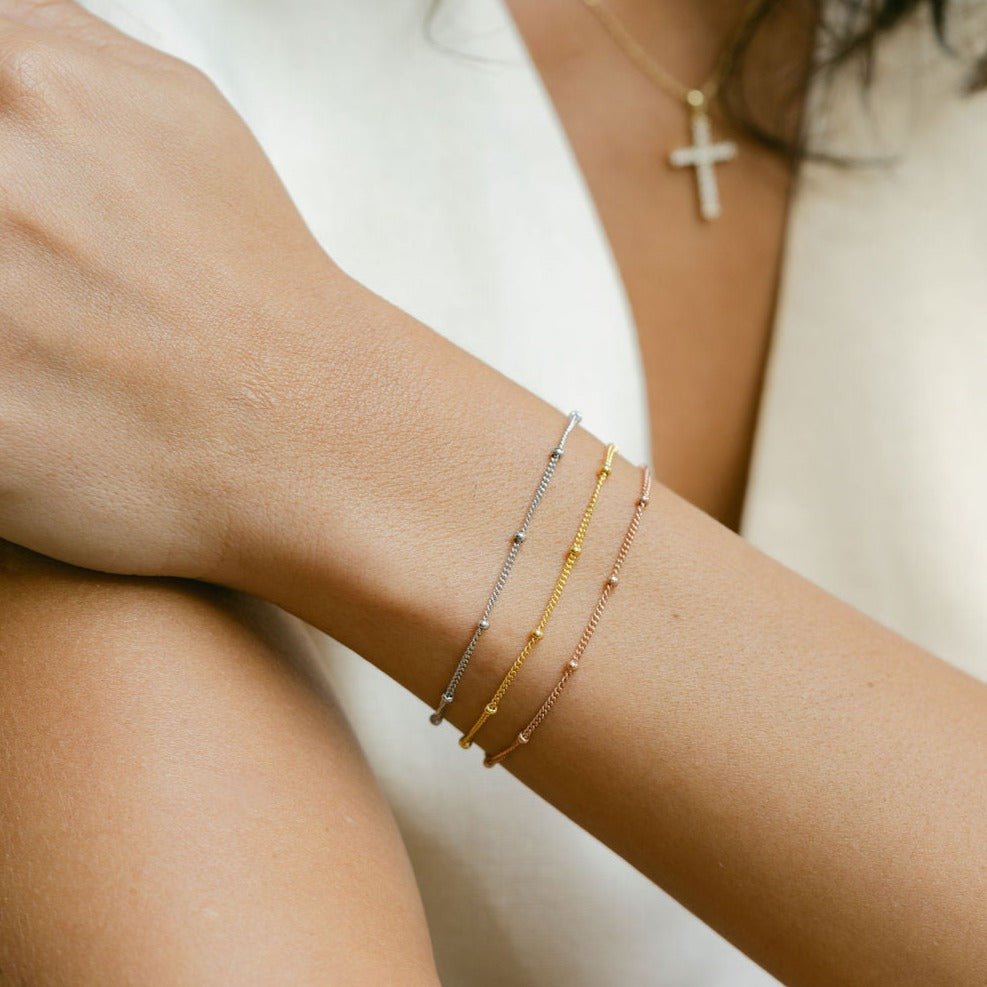 Beaded Gold Chain Bracelet - Lulu B Jewellery