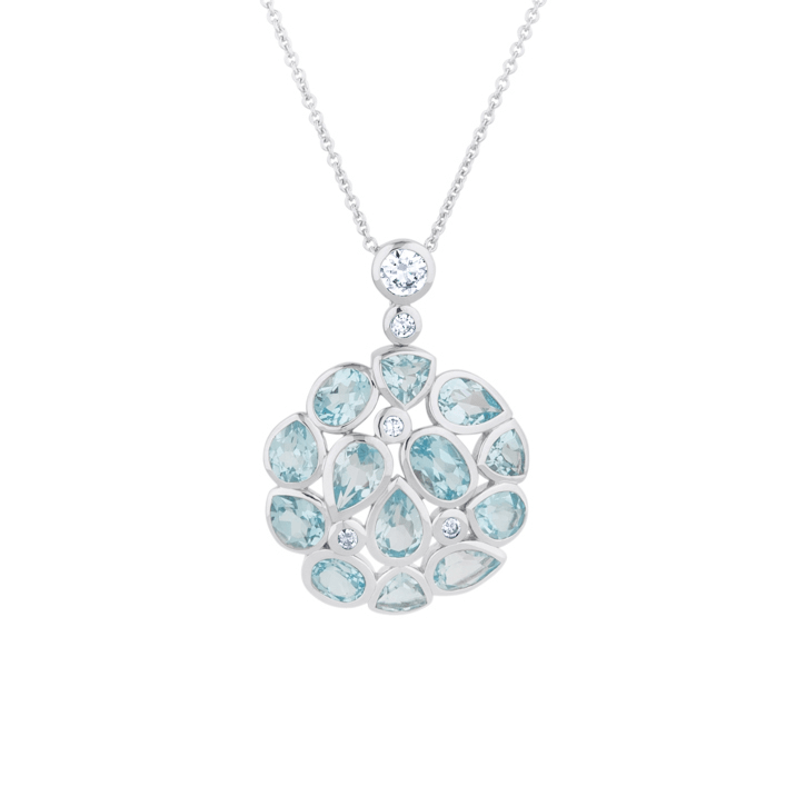 Blue Topaz Statement Silver Pendant Necklace - Lulu B London - Timeless Jewellery