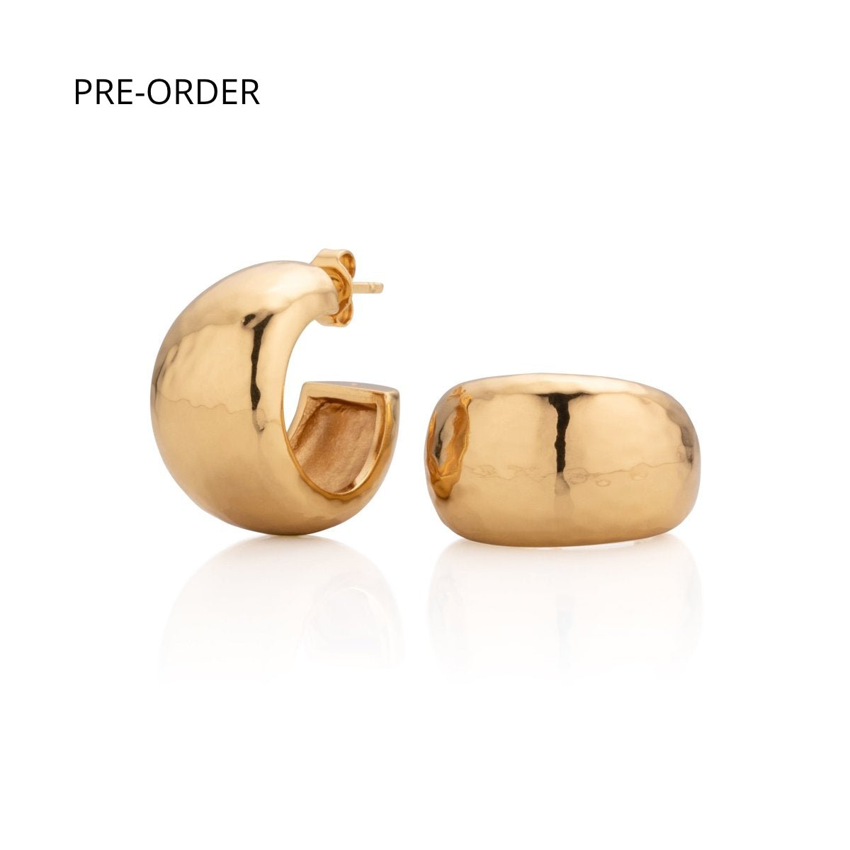 Chunky Gold Medium Hoop Earrings - Lulu B London - Timeless Jewellery