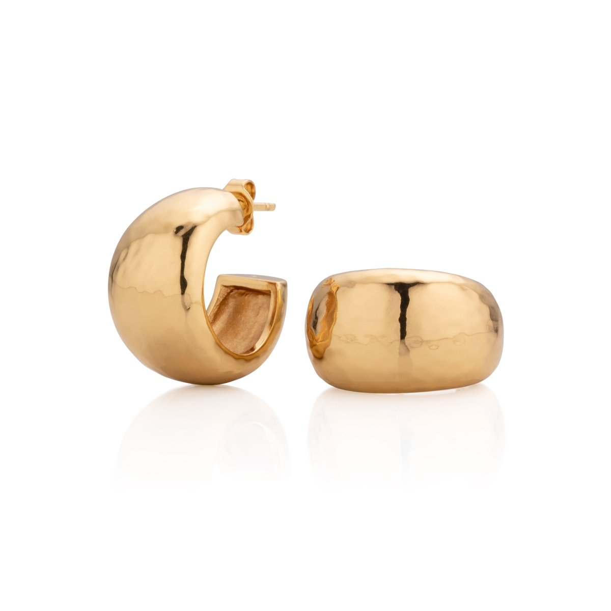 Chunky Gold Medium Hoop Earrings - Binky - Lulu B London - Timeless Jewellery