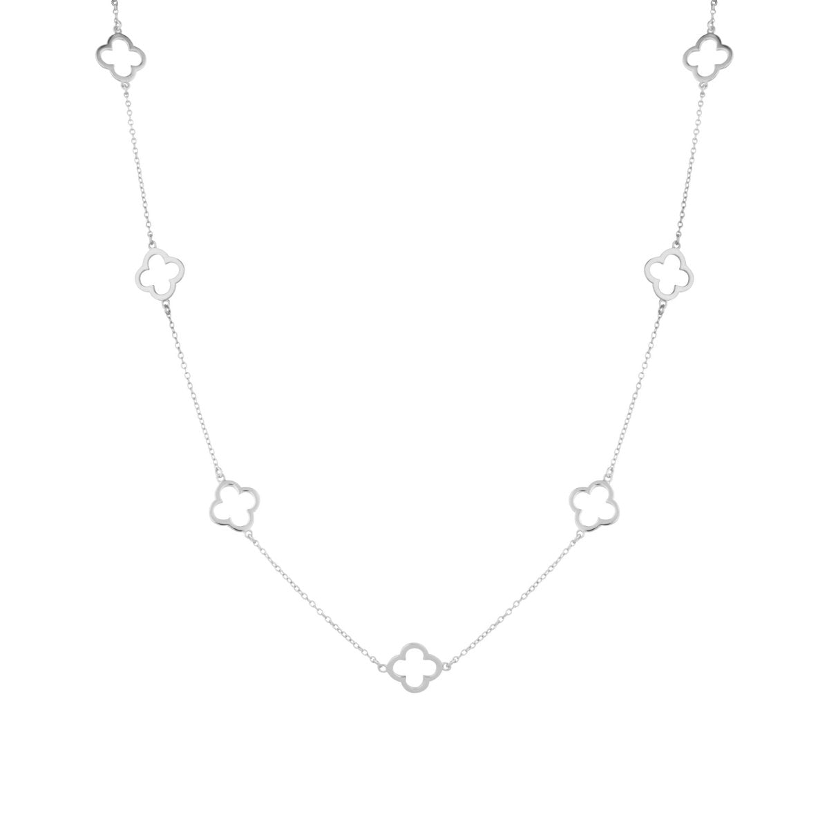 Clover Chain Necklace (Silver) - Lulu B Jewellery