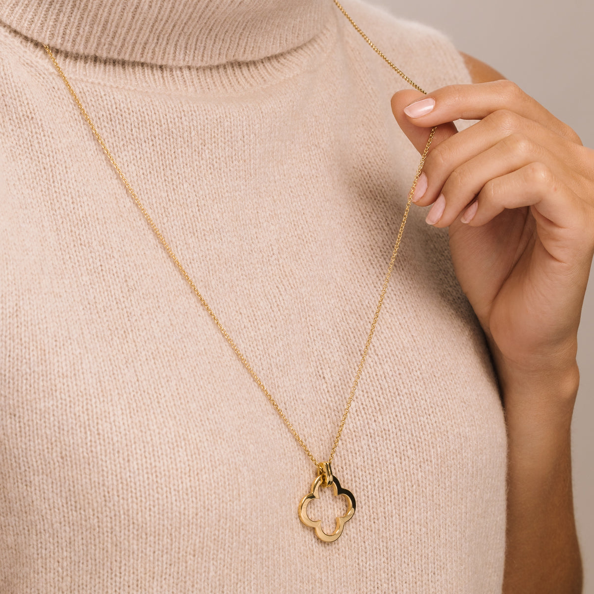 Clover Clip - on Large Gold Necklace - Lulu B Jewellery
