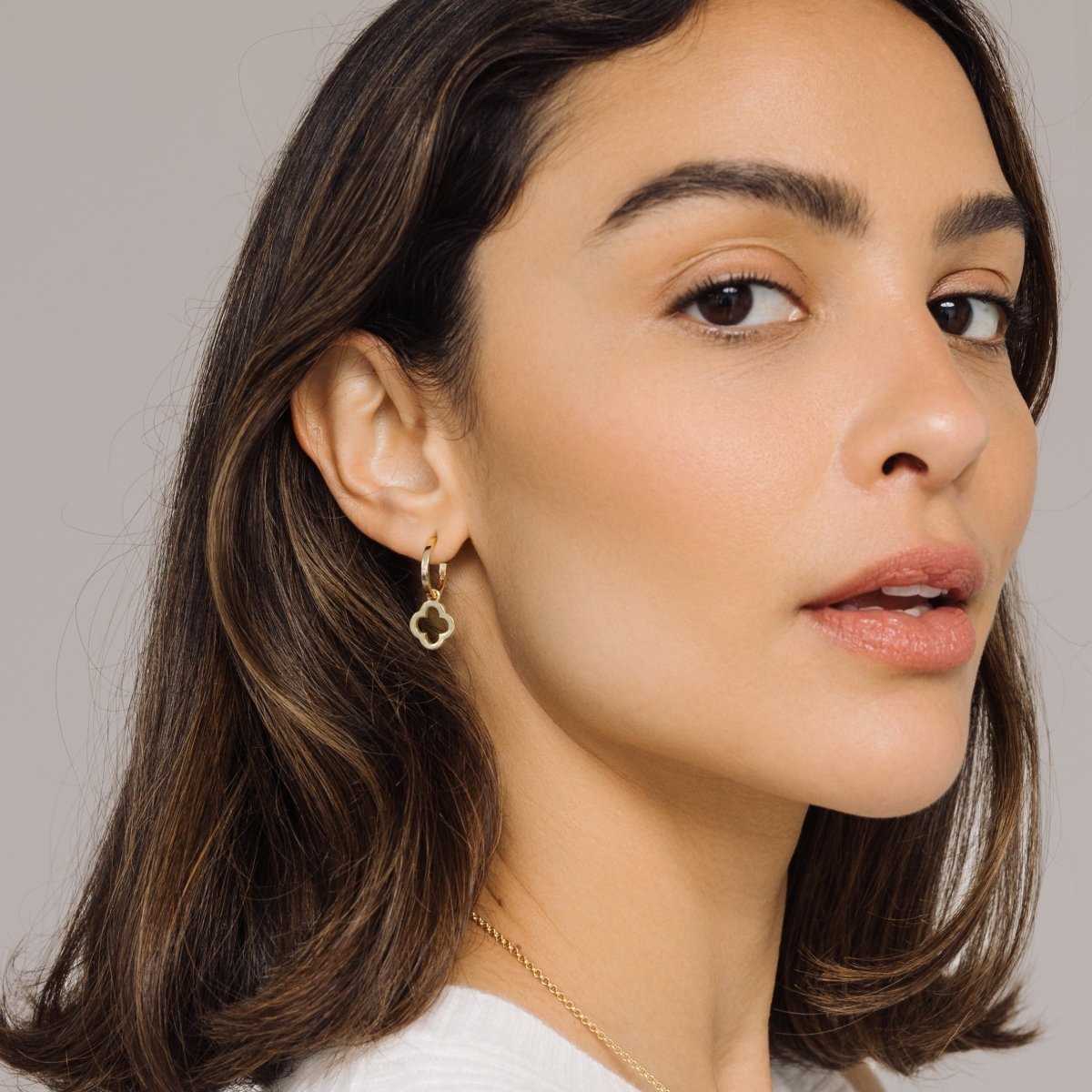 Clover Gold Hoop Earrings - Lulu B London - Timeless Jewellery