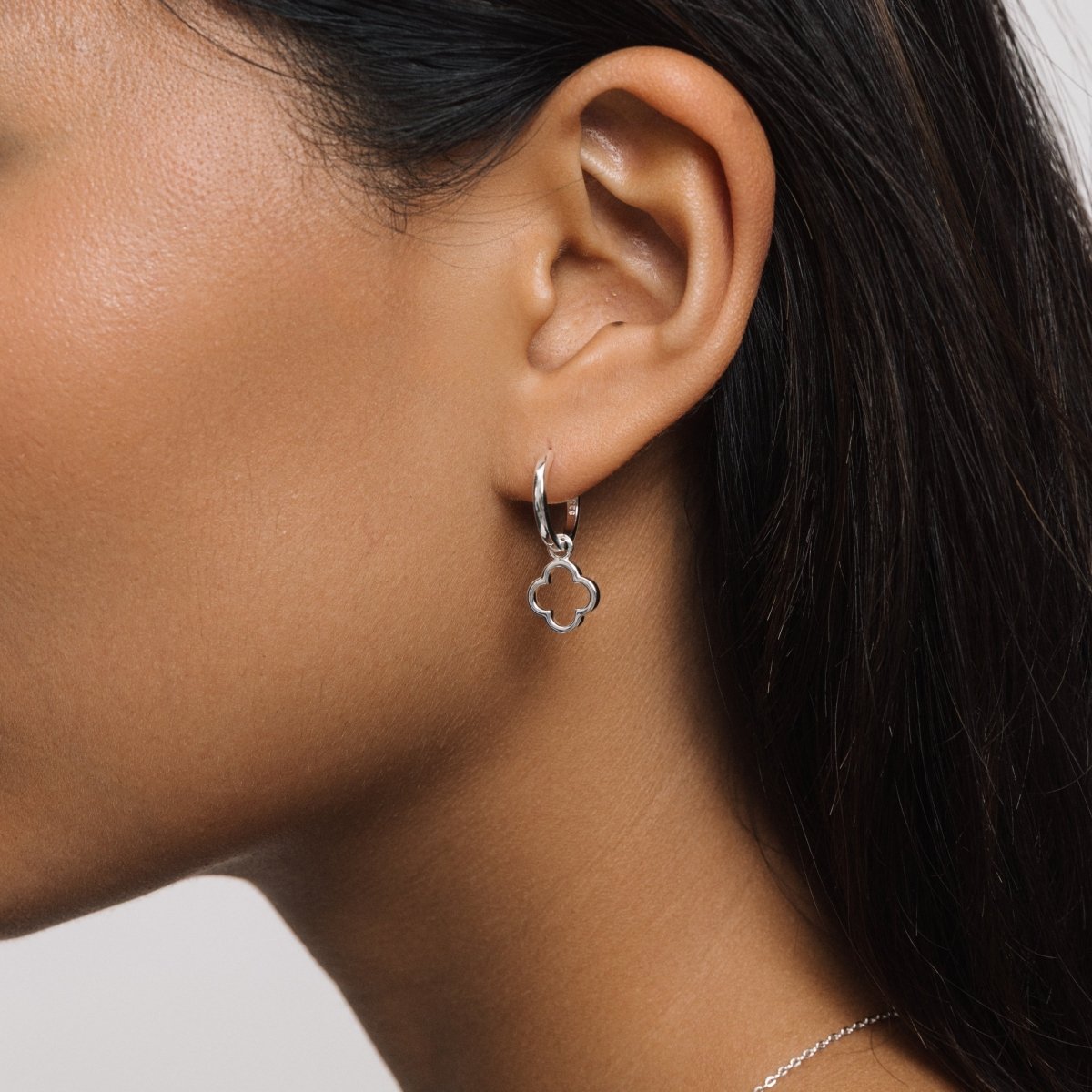 Clover Silver Hoop Earrings - Lulu B London - Timeless Jewellery