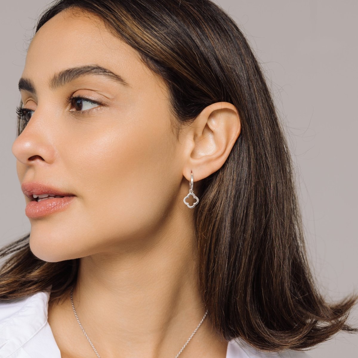 Clover Silver Hoop Earrings - Lulu B London - Timeless Jewellery