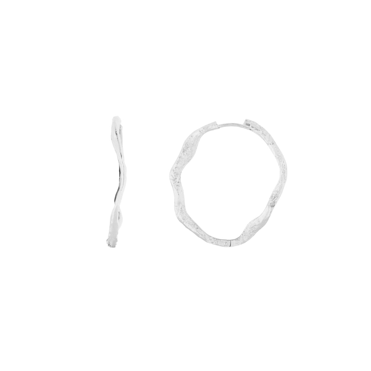 Crumpled Silver Hoop Earrings - Small - Lulu B London - Timeless Jewellery