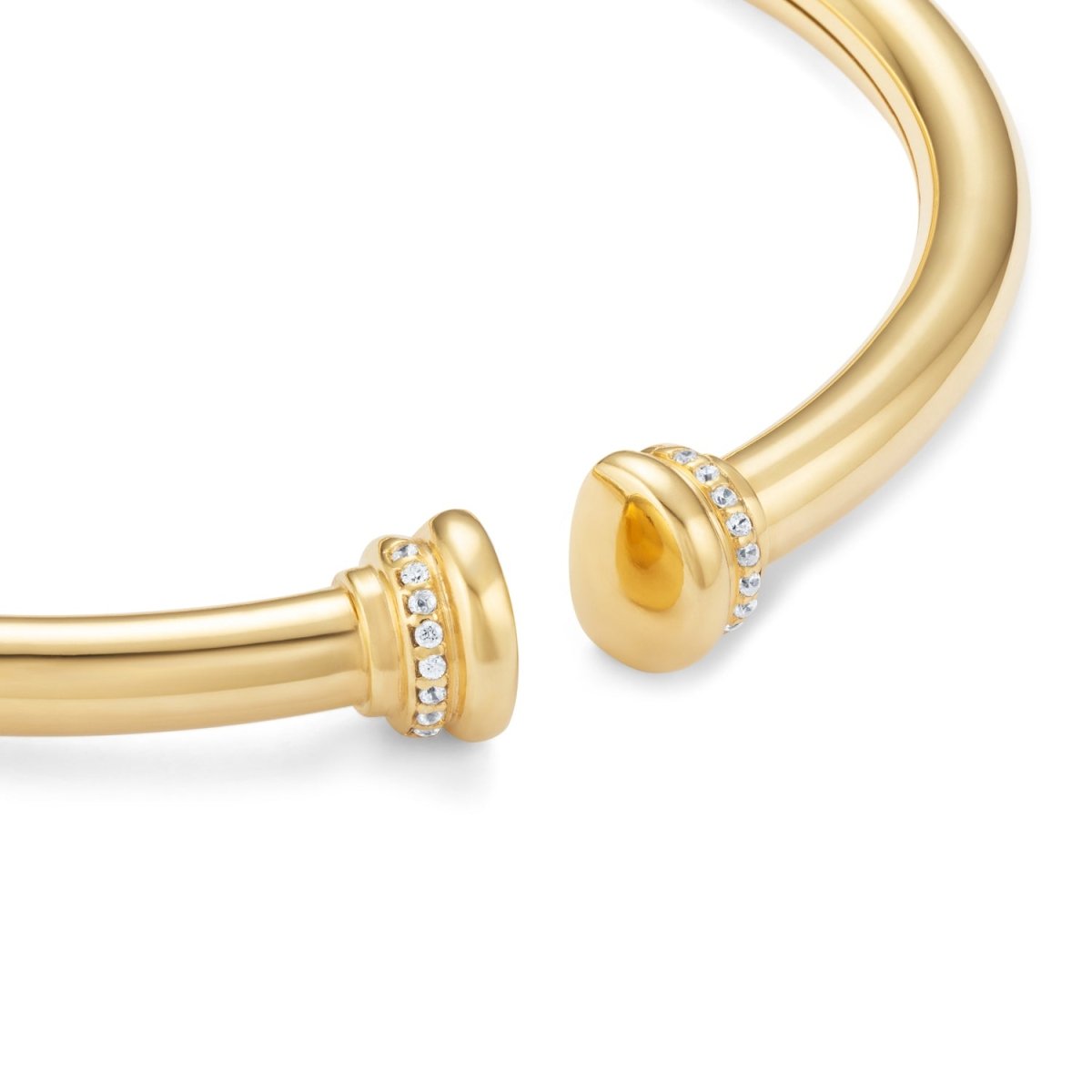 Cuff Gold Bangle with Cubic Zirconia - Siena - Lulu B Jewellery