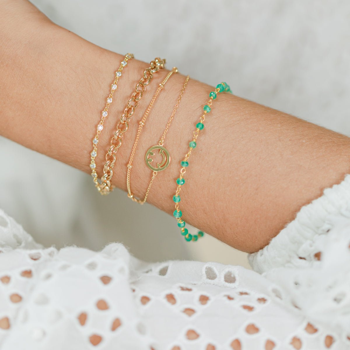 Gold Smiley Bracelet - Lulu B Jewellery