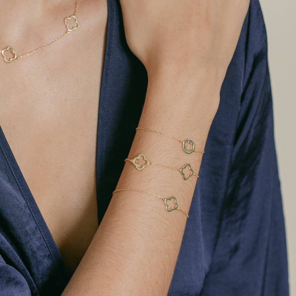 Gold Smiley Bracelet - Lulu B Jewellery