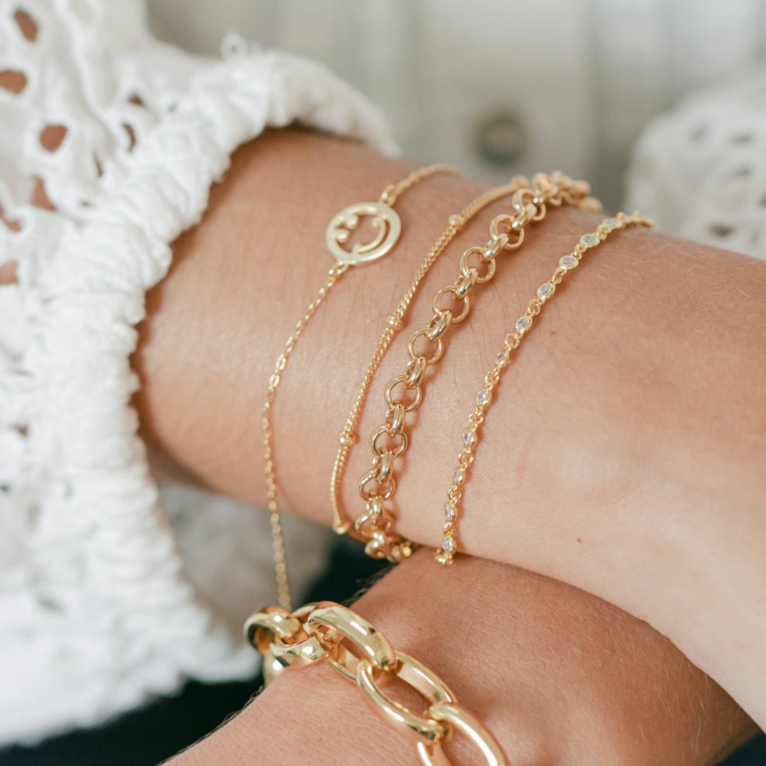 Gold Smiley Bracelet - Lulu B Jewellery