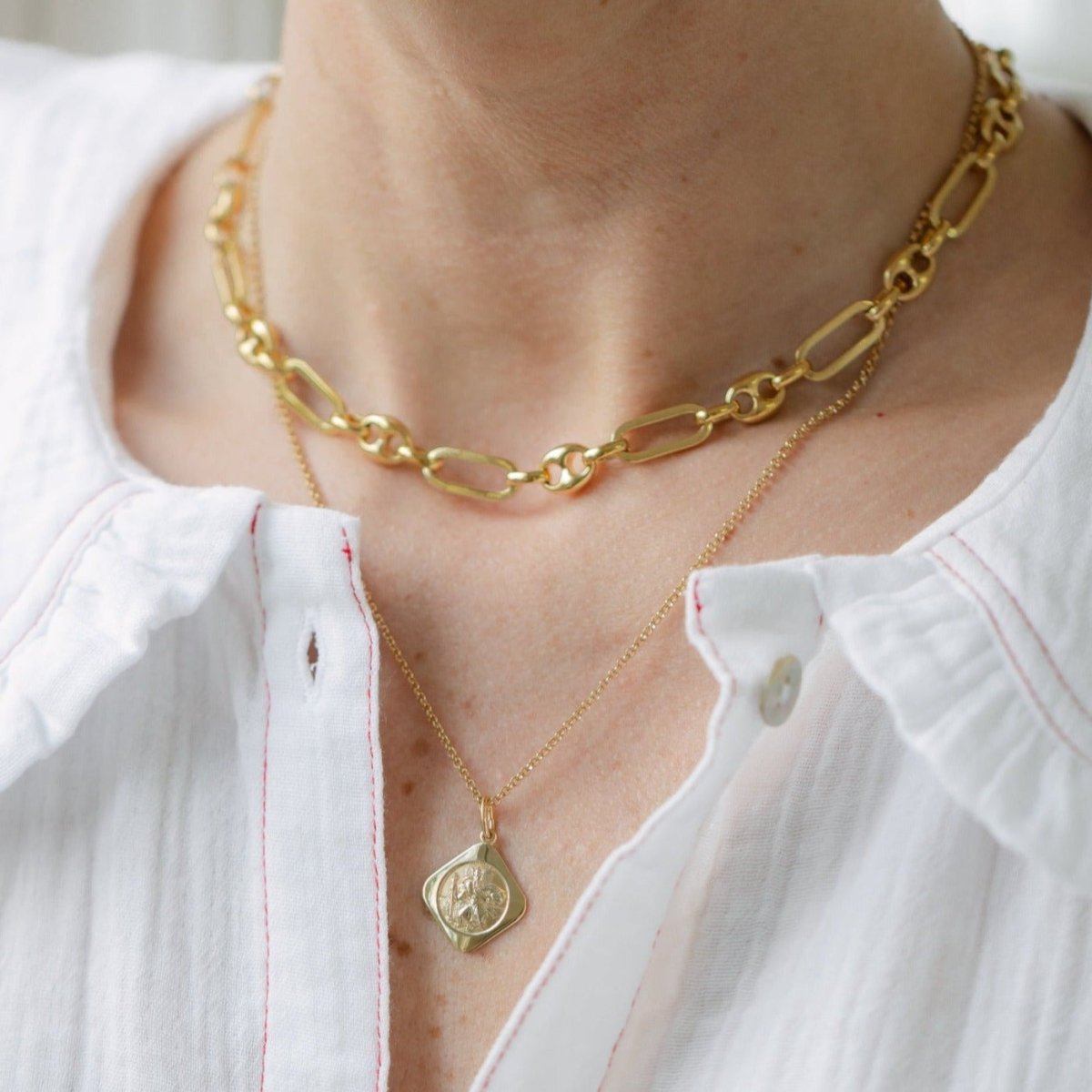 Marina T - Bar Gold Chain Necklace - Siena - Lulu B Jewellery