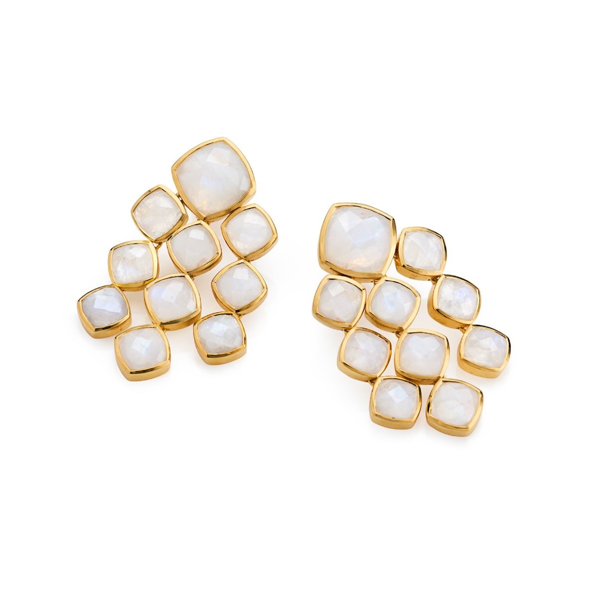 Moonstone Chandelier Gemstone Gold Earrings - Lulu B London - Timeless Jewellery