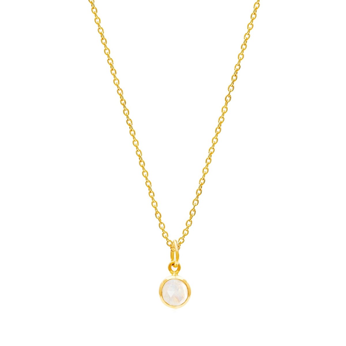 October Birthstone Gold Necklace - Moonstone (Charm sold with chain or individually) - Lulu B Jewellery