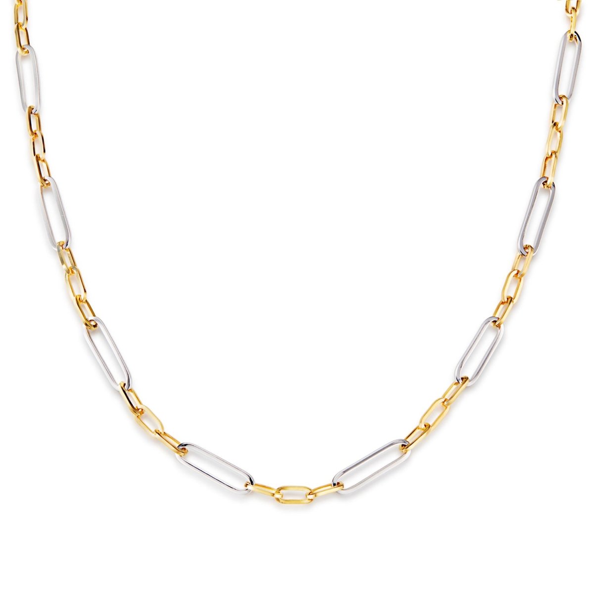 Paperclip Mix Metal Chain Necklace - Lulu B London - Timeless Jewellery
