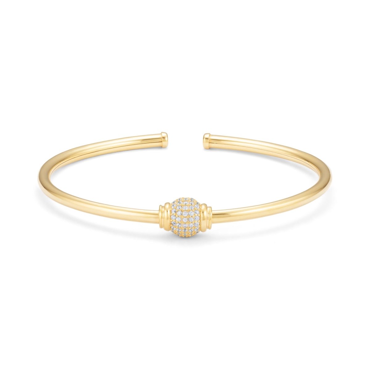 Pave Cuff Gold Bangle - Siena - Lulu B Jewellery