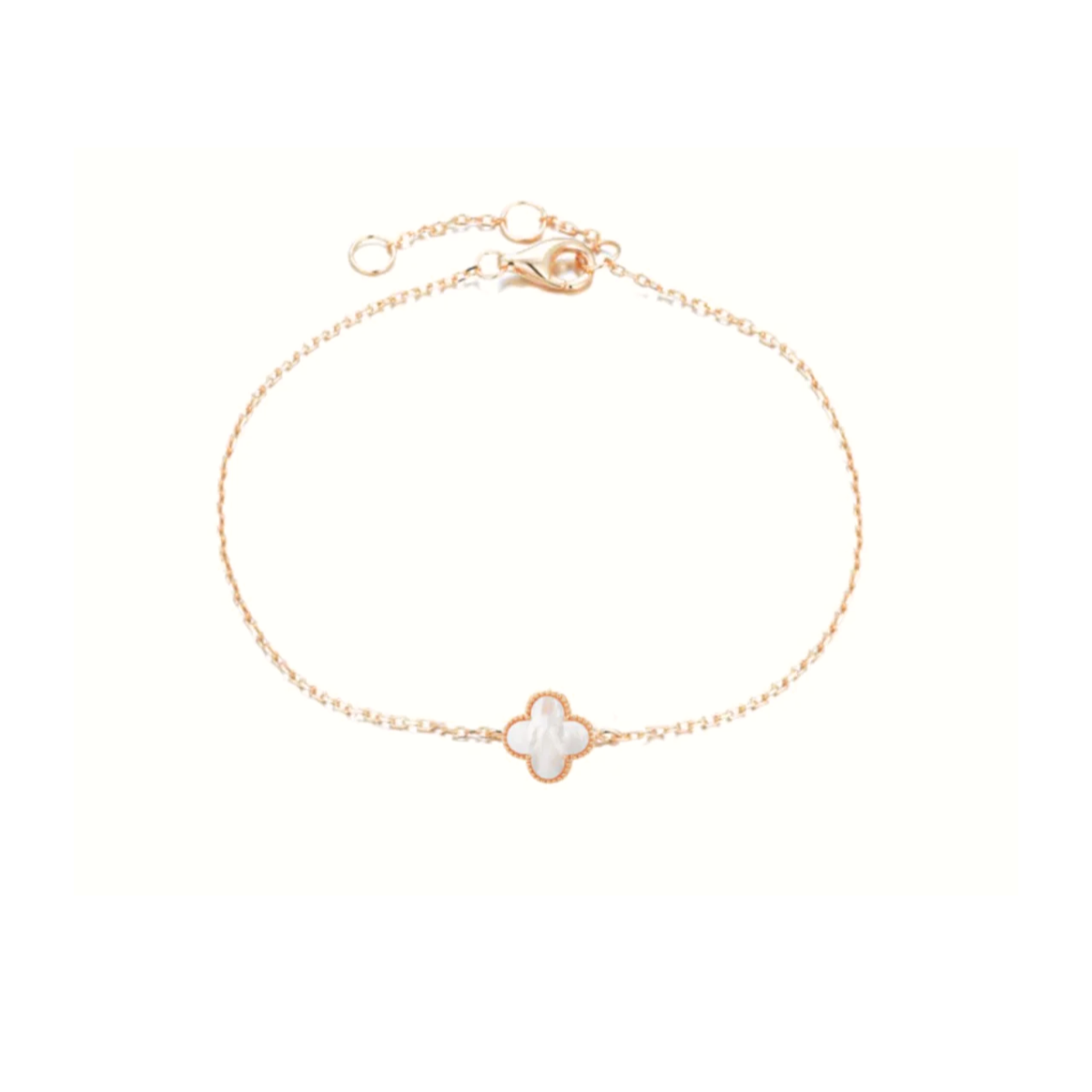 Clover Bracelet with Mother of Pearl (Rose Gold)