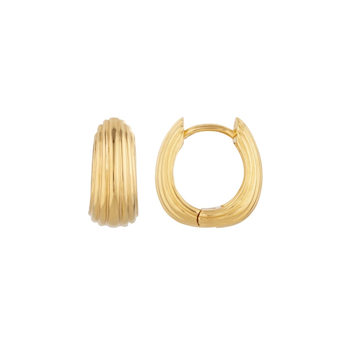 Ridged Gold Small Hoop Earrings - Ripple - Lulu B Jewellery