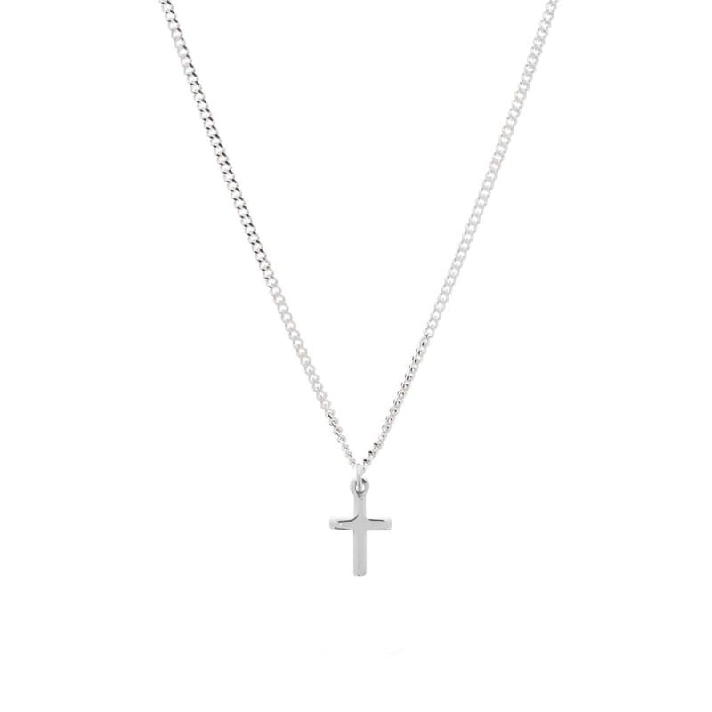 Small Silver Cross Choker Necklace (14" or 16 - 18" chain available) - Lulu B Jewellery