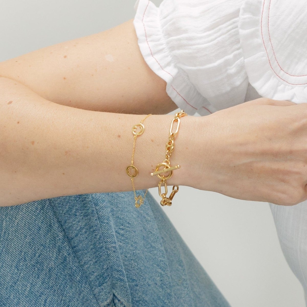 Smiley Gold Chain Bracelet - Lulu B Jewellery