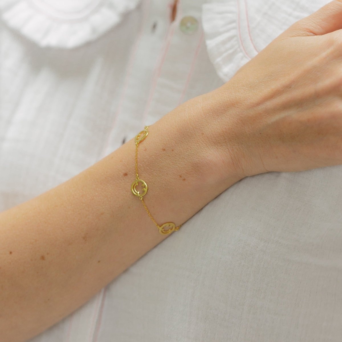 Smiley Gold Chain Bracelet - Lulu B Jewellery