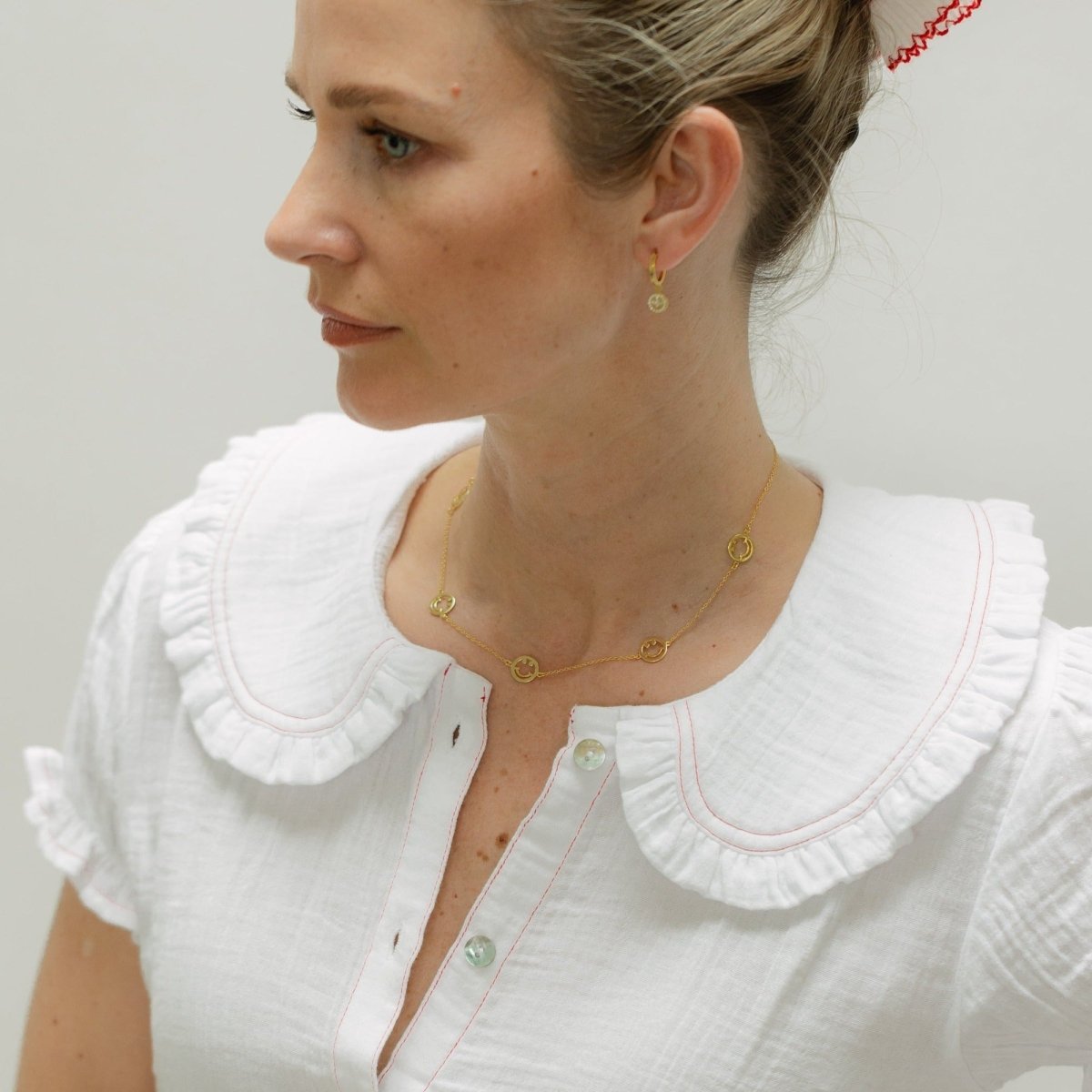 Smiley Gold Chain Necklace - Lulu B Jewellery