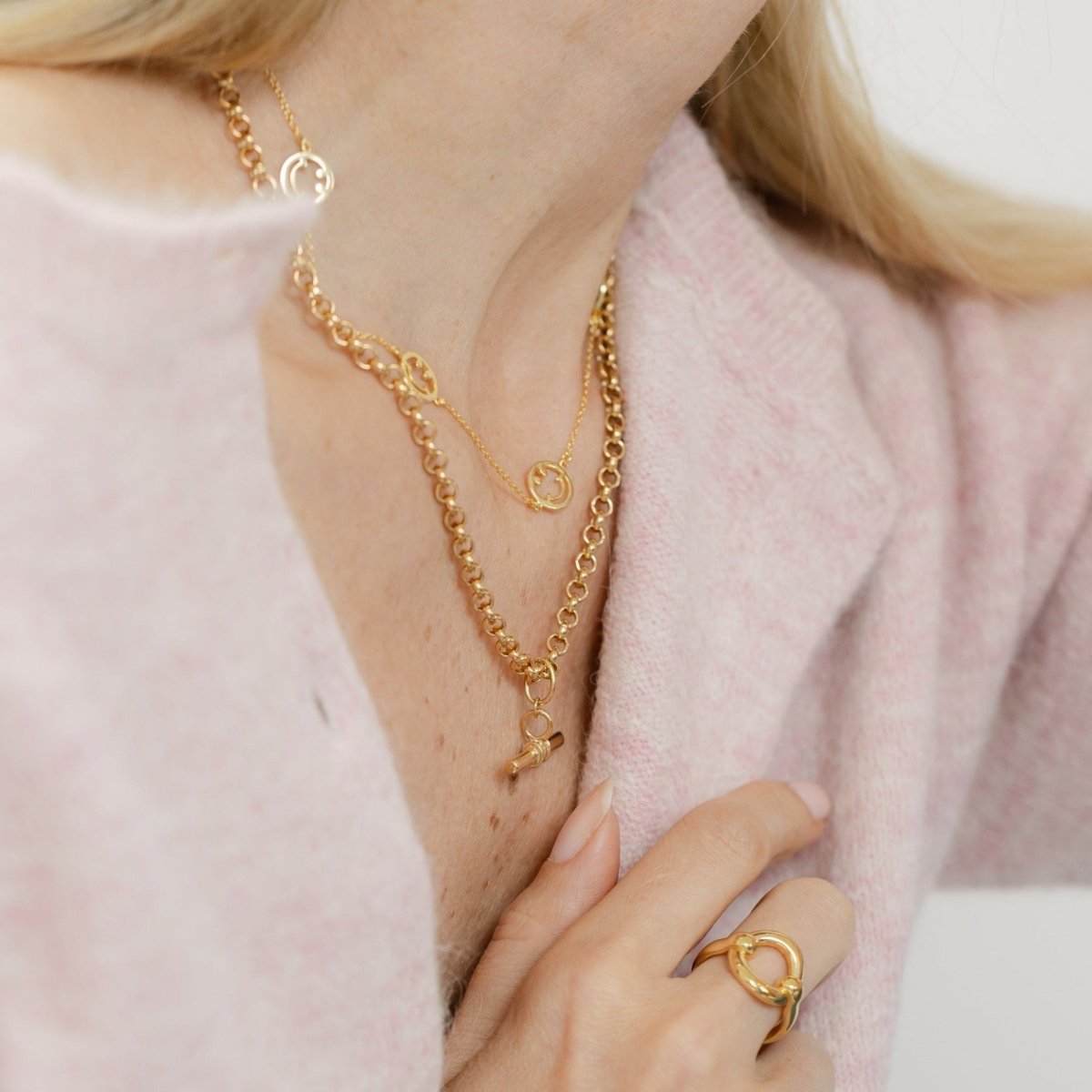 Smiley Gold Chain Necklace - Lulu B Jewellery