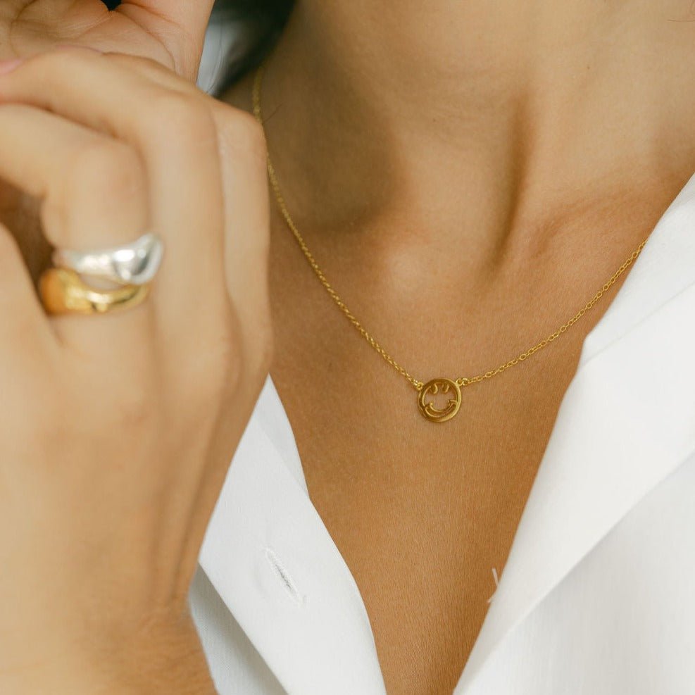 Smiley Gold Necklace - Lulu B Jewellery