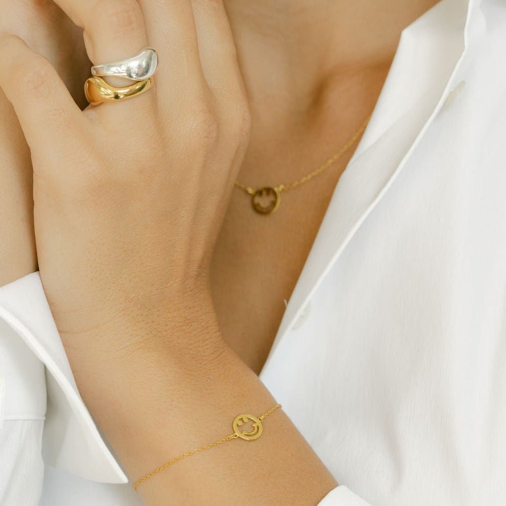 Smiley Gold Necklace - Lulu B Jewellery