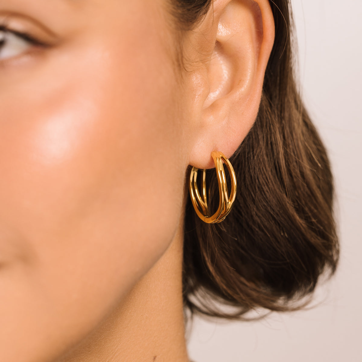 Wave Gold Hoop Earrings