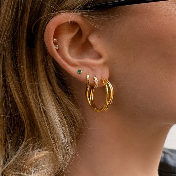 Wave Gold Hoop Earrings - Lulu B London - Timeless Jewellery