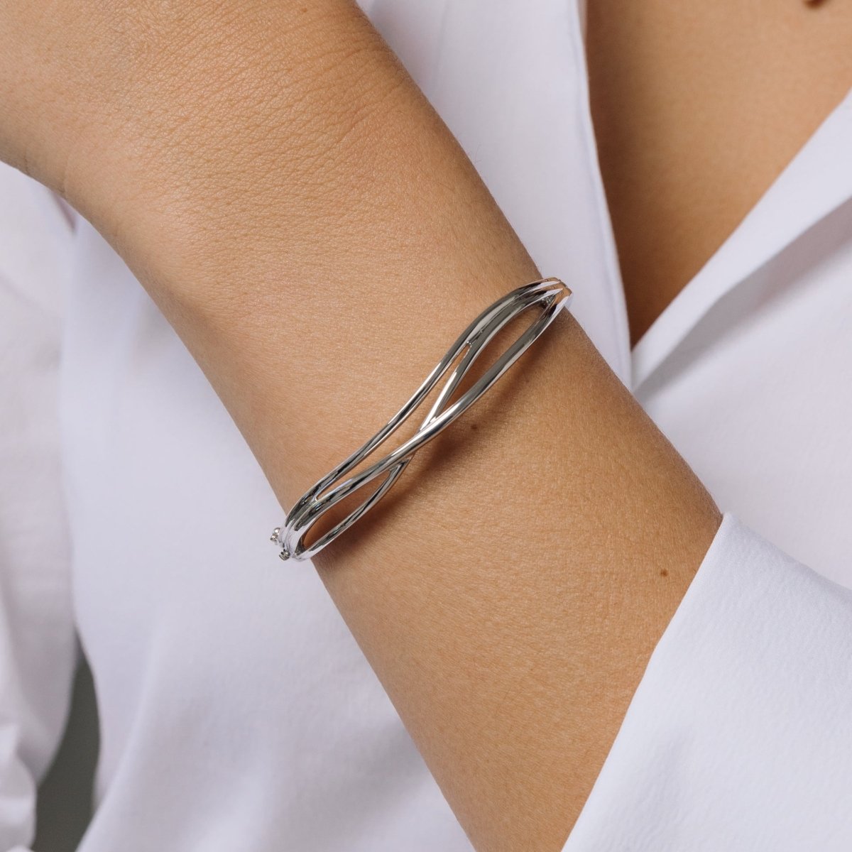 Wave Silver Bangle - Ripple - Lulu B London - Timeless Jewellery