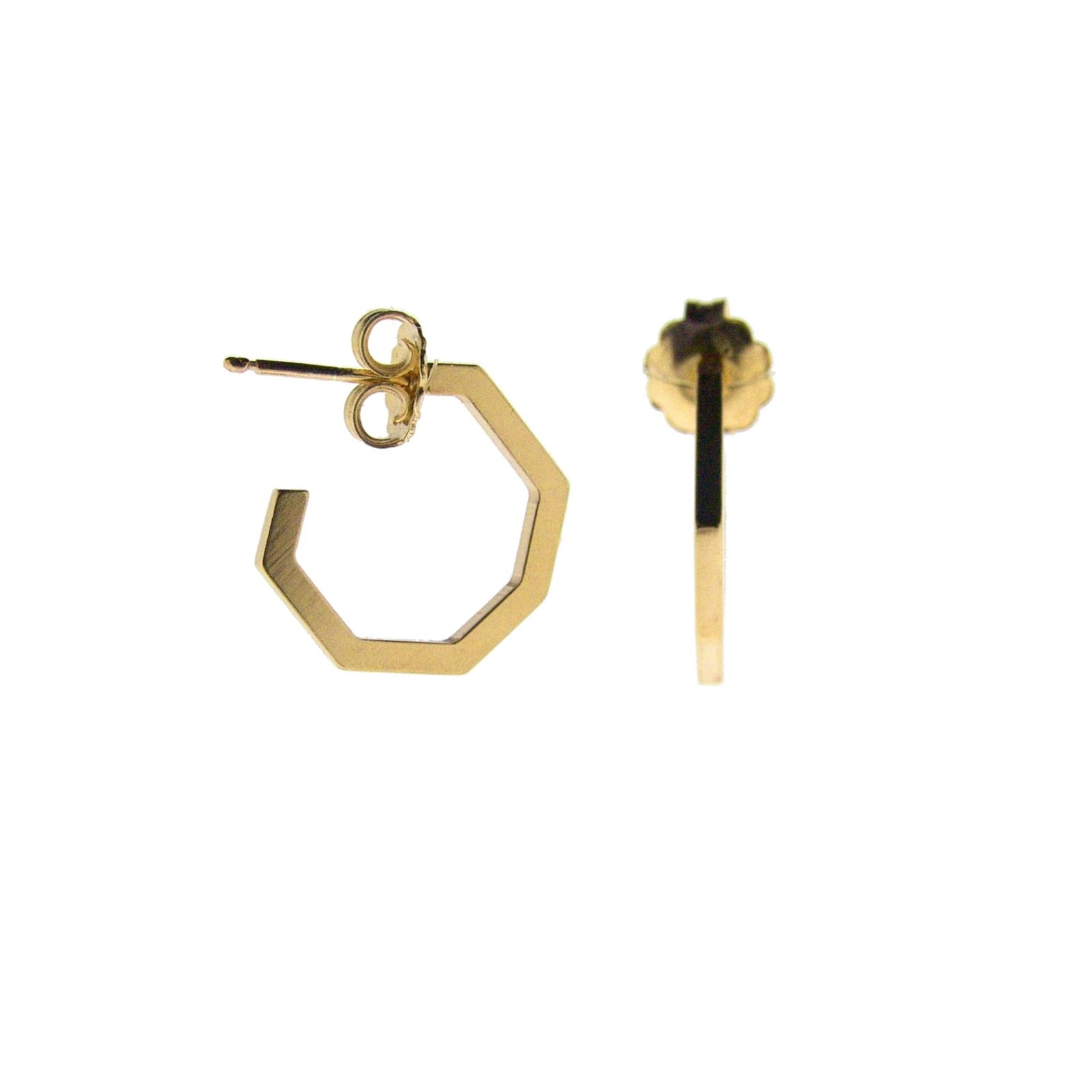 Gold Hex Hoops - Lulu B Jewellery