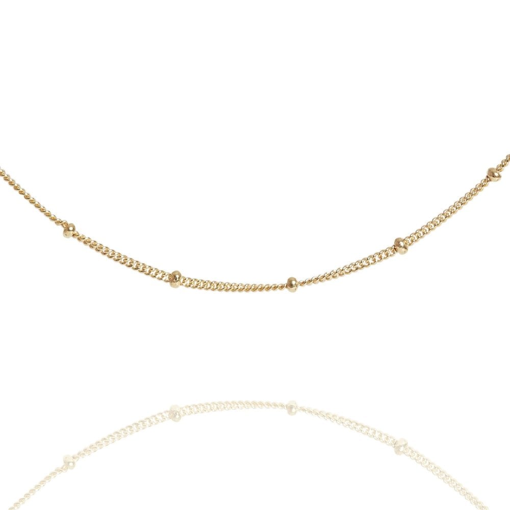 Gold Beaded 14" Chain Choker Necklace - Lulu B Jewellery